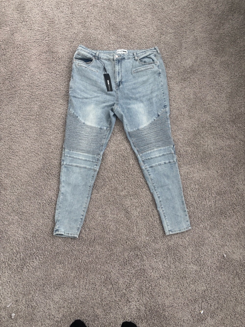 Light Blue Women's Moto Skinny Jeans